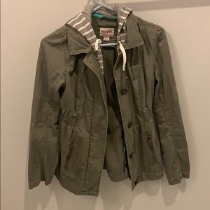 MOSSIMO Hunter Green Jacket with Hoodie Size S